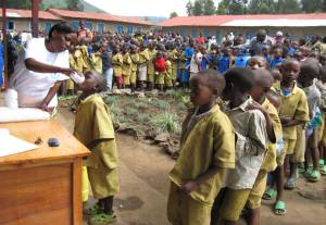Treating children for schistosomiasis